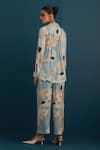 Shop House Of Pink Blue Floral And Pearl Work Collared Neck Printed Shirt & Pant Set at Aza Fashions Shop_House Of Pink_Blue Floral And Pearl Work Collared Neck Printed Shirt & Pant Set _at_Aza_Fashions