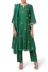 House Of Pink Green Organza, Chanderi Kurta Set Online at Aza Fashions House Of Pink_Green Organza, Chanderi Kurta Set _Online_at_Aza_Fashions