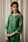 Shop House Of Pink Green Organza, Chanderi Kurta Set Online at Aza Fashions Shop_House Of Pink_Green Organza, Chanderi Kurta Set _Online_at_Aza_Fashions