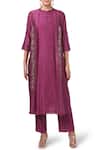 House Of Pink Purple Chanderi Kurta And Pant Set Online at Aza Fashions House Of Pink_Purple Chanderi Kurta And Pant Set _Online_at_Aza_Fashions