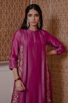 House Of Pink Purple Chanderi Kurta And Pant Set at Aza Fashions House Of Pink_Purple Chanderi Kurta And Pant Set _at_Aza_Fashions