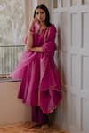 Buy House Of Pink Purple Organza, Chanderi Kurta Set at Aza Fashions Buy_House Of Pink_Purple Organza, Chanderi Kurta Set _at_Aza_Fashions
