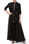 HOUSE OF PINK_Black Chanderi Kurta Set _Online_at_Aza_Fashions