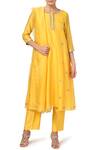 House Of Pink_Black Chanderi Kurta Set _Online_at_Aza_Fashions