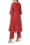 Shop House Of Pink Red Organza, Chanderi Kurta Set at Aza Fashions Shop_House Of Pink_Red Organza, Chanderi Kurta Set _at_Aza_Fashions