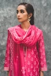 Buy_HOUSE OF PINK_Pink Chanderi Kurta Set _Online_at_Aza_Fashions