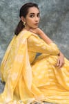 HOUSE OF PINK_Yellow Chanderi Kurta Set _Online_at_Aza_Fashions