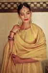 Shop_HOUSE OF PINK_Yellow Chanderi Embroidery Round Anarkali Set _Online_at_Aza_Fashions