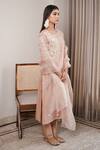 Shop_House Of Pink_Pink Organza, Chanderi Round Kurta Set _at_Aza_Fashions