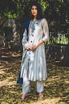 Shop House Of Pink Grey Chanderi Kurta Set at Aza Fashions Shop_House Of Pink_Grey Chanderi Kurta Set _at_Aza_Fashions