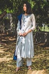 House Of Pink Grey Chanderi Kurta Set Online at Aza Fashions House Of Pink_Grey Chanderi Kurta Set _Online_at_Aza_Fashions