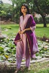 Buy House Of Pink Purple Chanderi Kurta Set at Aza Fashions Buy_House Of Pink_Purple Chanderi Kurta Set _at_Aza_Fashions