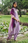 Shop House Of Pink Purple Chanderi Kurta Set at Aza Fashions Shop_House Of Pink_Purple Chanderi Kurta Set _at_Aza_Fashions