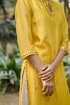 Buy_HOUSE OF PINK_Yellow Chanderi Kurta Set _Online_at_Aza_Fashions