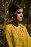 Buy_HOUSE OF PINK_Green Chanderi Kurta Set _Online_at_Aza_Fashions