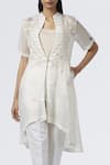 Buy_House Of Three_White Jamdani Overlay Jacket_at_Aza_Fashions