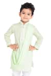 Shop_Neha Gursahani_Green Draped Kurta Set For Boys_Online_at_Aza_Fashions