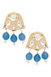 Buy_HRISHA_Blue Kundan Polki Agates And Mother Of Pearl Necklace Set _Online_at_Aza_Fashions