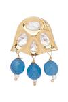 Shop_HRISHA_Blue Kundan Polki Agates And Mother Of Pearl Necklace Set _Online_at_Aza_Fashions