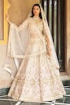 Buy_Angad Singh_White Embroidery Leaf Neck Bridal Lehenga Set _at_Aza_Fashions