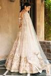 Shop_Angad Singh_White Embroidery Leaf Neck Bridal Lehenga Set _at_Aza_Fashions