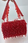 Shop_Handle Those Bags_Red Embellished Waterdrop Crystal Flap Clutch _at_Aza_Fashions