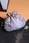 Shop_Handle Those Bags_Purple Hand Embroidered Elena Potli Bag _at_Aza_Fashions