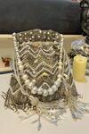 Shop_Handle Those Bags_Silver Embroidered Dazzle Potli Bag _at_Aza_Fashions