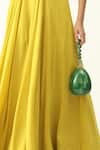 Shop_Handle Those Bags_Green Embellished Resin Pearl Shaped Clutch _at_Aza_Fashions