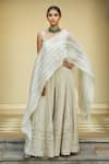 Buy_Jade by Monica and Karishma_White Blouse And Sharara Net Cape Organza Embroidery U Neck & Set  _at_Aza_Fashions