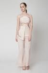 Buy_Jade By Ashima_Pink Crepe Bandeau Top And Pant Set _at_Aza_Fashions