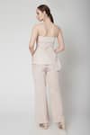 Jade By Ashima_Pink Crepe Bandeau Top And Pant Set _Online_at_Aza_Fashions