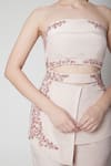 Buy_Jade By Ashima_Pink Crepe Bandeau Top And Pant Set _Online_at_Aza_Fashions