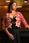 Buy_Suman Nathwani_Red Pure Chanderi Silk Jacket_at_Aza_Fashions