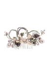 Buy_Born Flash_Silver Beads, Crystals, Sequins Ibis Embellished Hair Comb _at_Aza_Fashions