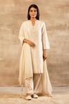 Buy Sana Barreja White Chanderi Silk Round Kurta Set at Aza Fashions Buy_Sana Barreja_White Chanderi Silk Round Kurta Set _at_Aza_Fashions