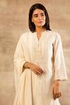 Buy Sana Barreja White Chanderi Silk Round Kurta Set Online at Aza Fashions Buy_Sana Barreja_White Chanderi Silk Round Kurta Set _Online_at_Aza_Fashions