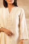 Sana Barreja White Chanderi Silk Round Kurta Set at Aza Fashions Sana Barreja_White Chanderi Silk Round Kurta Set _at_Aza_Fashions