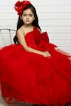 Pinkcow designs pvt ltd_Red Quilted Silk Gown _Online_at_Aza_Fashions