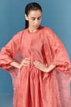 Ilk_Orange Cape Silk Organza Embroidery Cord Cape Open Kurta Set  _Online_at_Aza_Fashions