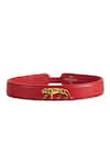 Shop_Sabyasachi_Rouge Bengal - Red Royal Tiger Logo Embellished Belt _at_Aza_Fashions