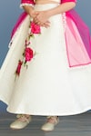 Shop_Pinkcow designs pvt ltd_Cream Taffeta, Cotton Applique, Lace Hand Embroidered Lehenga Set _Online_at_Aza_Fashions