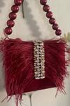 Buy_Bhavna Kumar_Fringe Feather Embellished Clutch_Online_at_Aza_Fashions