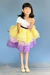 Pinkcow designs pvt ltd_Multi Color Neoprene, Tulle Sequins Ruffled One-shoulder Dress _at_Aza_Fashions