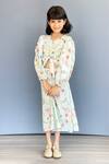 Shop_Pinkcow Designs Pvt Ltd_White Crepe Floral Print Knotted Top And Palazzo Set _Online_at_Aza_Fashions