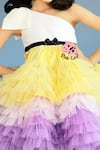 Buy_Pinkcow designs pvt ltd_Multi Color Neoprene, Tulle Sequins Ruffled One-shoulder Dress 