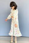 Pinkcow Designs Pvt Ltd_White Crepe Floral Print Knotted Top And Palazzo Set _at_Aza_Fashions