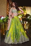 Buy Matsya Green Silk Dori, Zardozi And Mirror Work One The Iconic Winged Temple Lehenga Set Buy_Matsya_Green Silk Dori, Zardozi And Mirror Work One The Iconic Winged Temple Lehenga Set