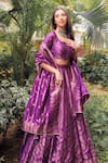 Buy_Safaa_Purple Vegan Silk Lining Shantoon Woven Floral Motifs The Benazir Lehenga Set _Online_at_Aza_Fashions