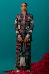 Shop_Latha Puttanna_Maroon Karnataka Silk Embroidered Creeper Striped And Pant _Online_at_Aza_Fashions